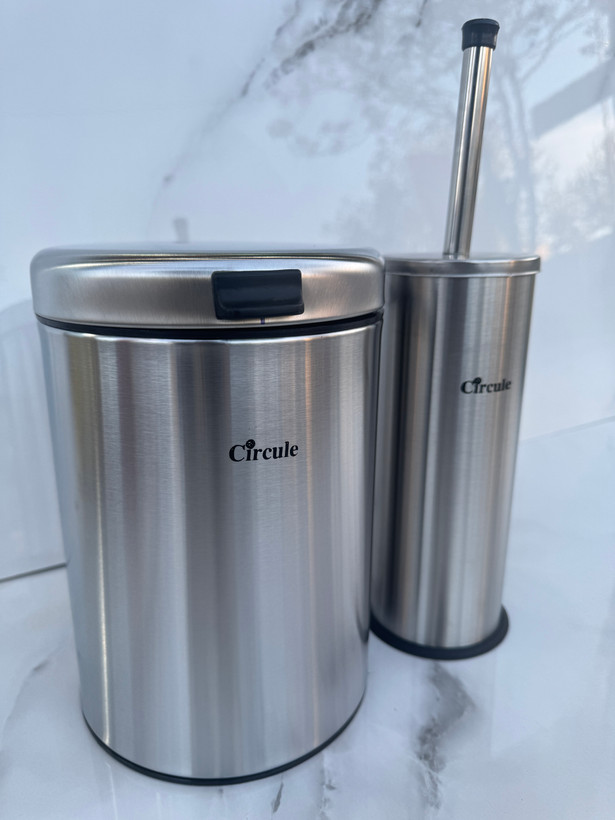 سطل وبرس دیواری استیل