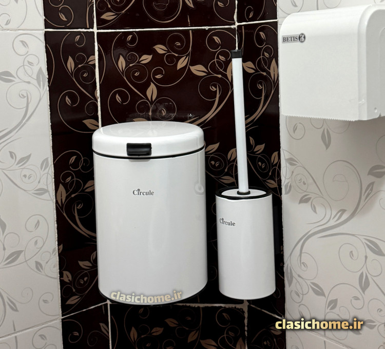 سطل وبرس دیواری استیل