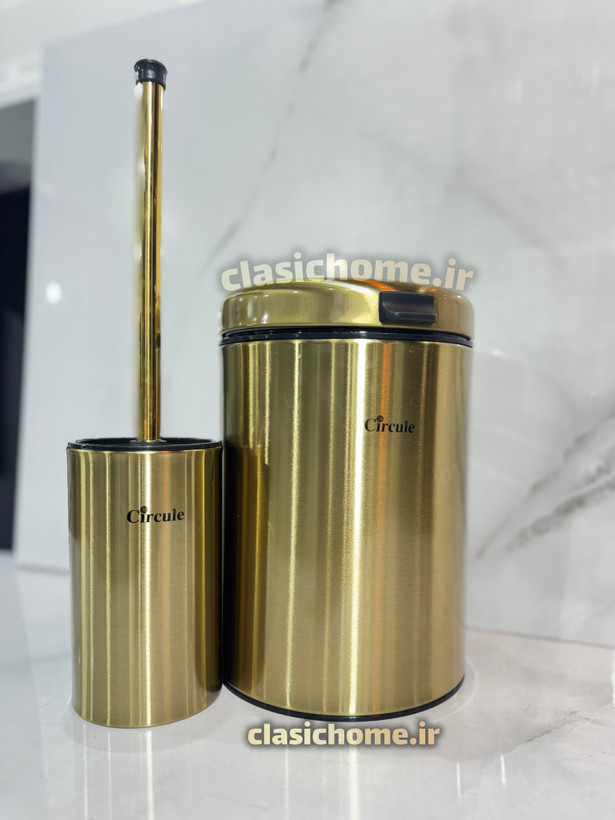 سطل وبرس دیواری استیل